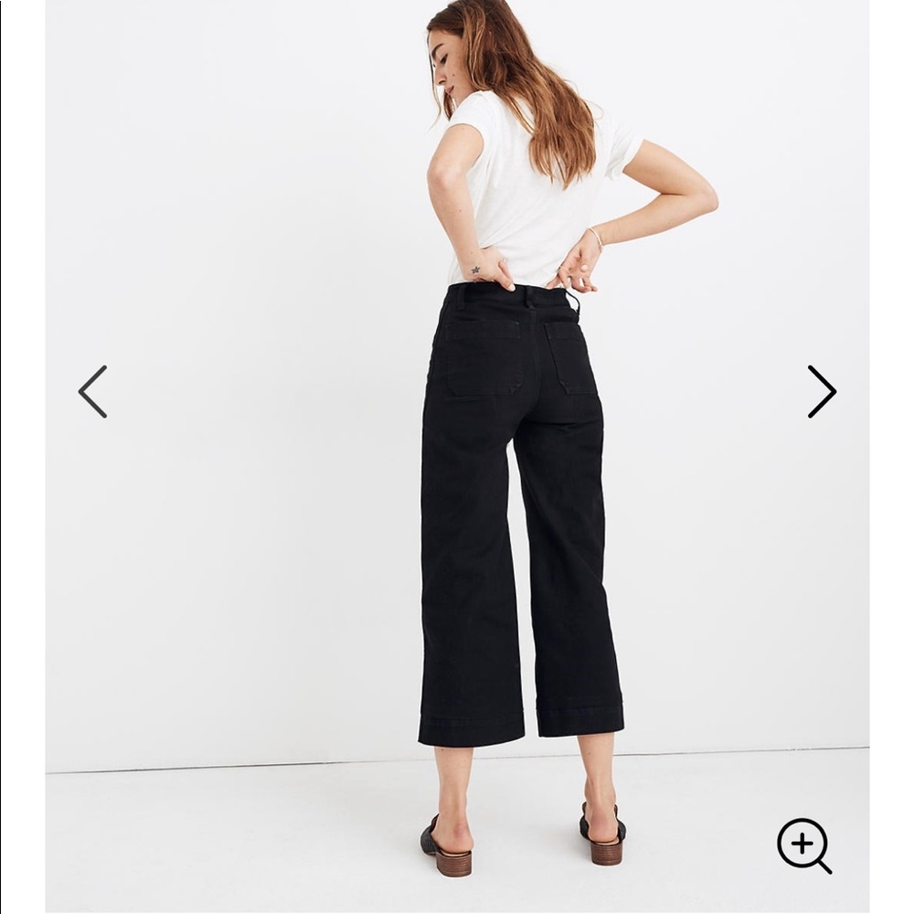 Madewell petite Emmett wide leg crop pants black